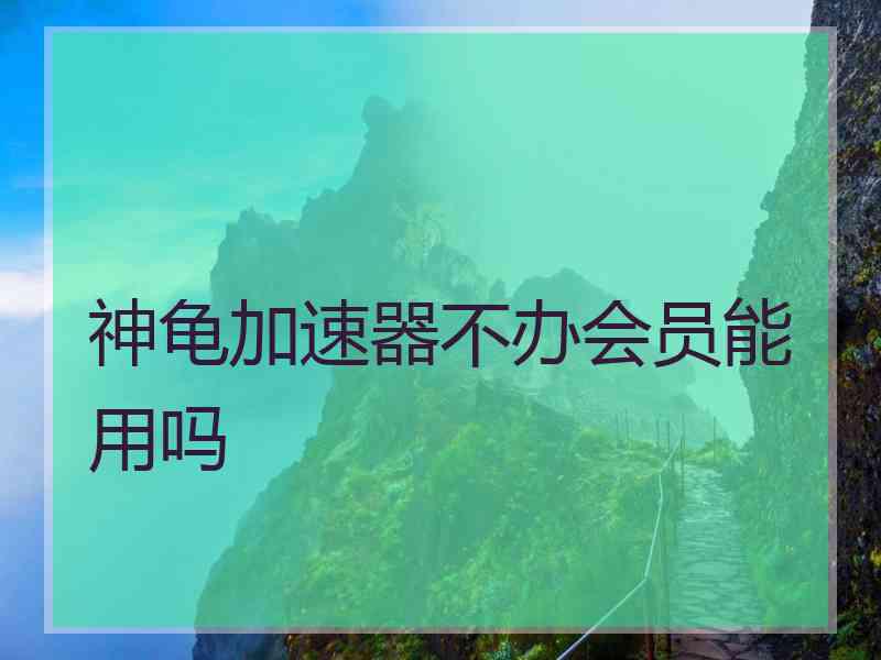 神龟加速器不办会员能用吗